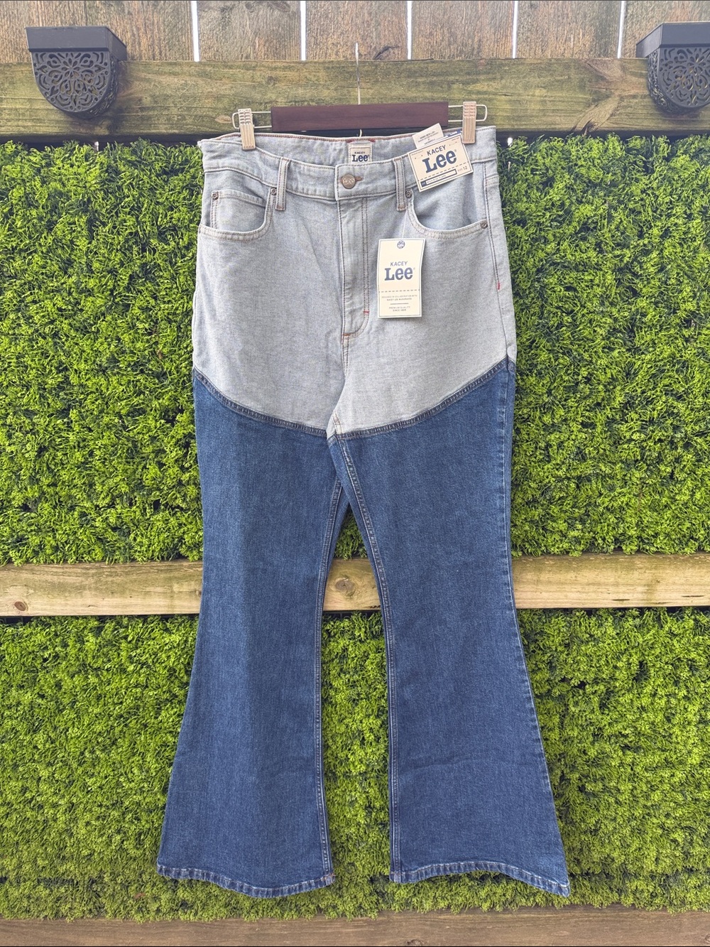 Kasey Musgraves x Lee Two-Tone High-Rise Flare Jeans NWT
